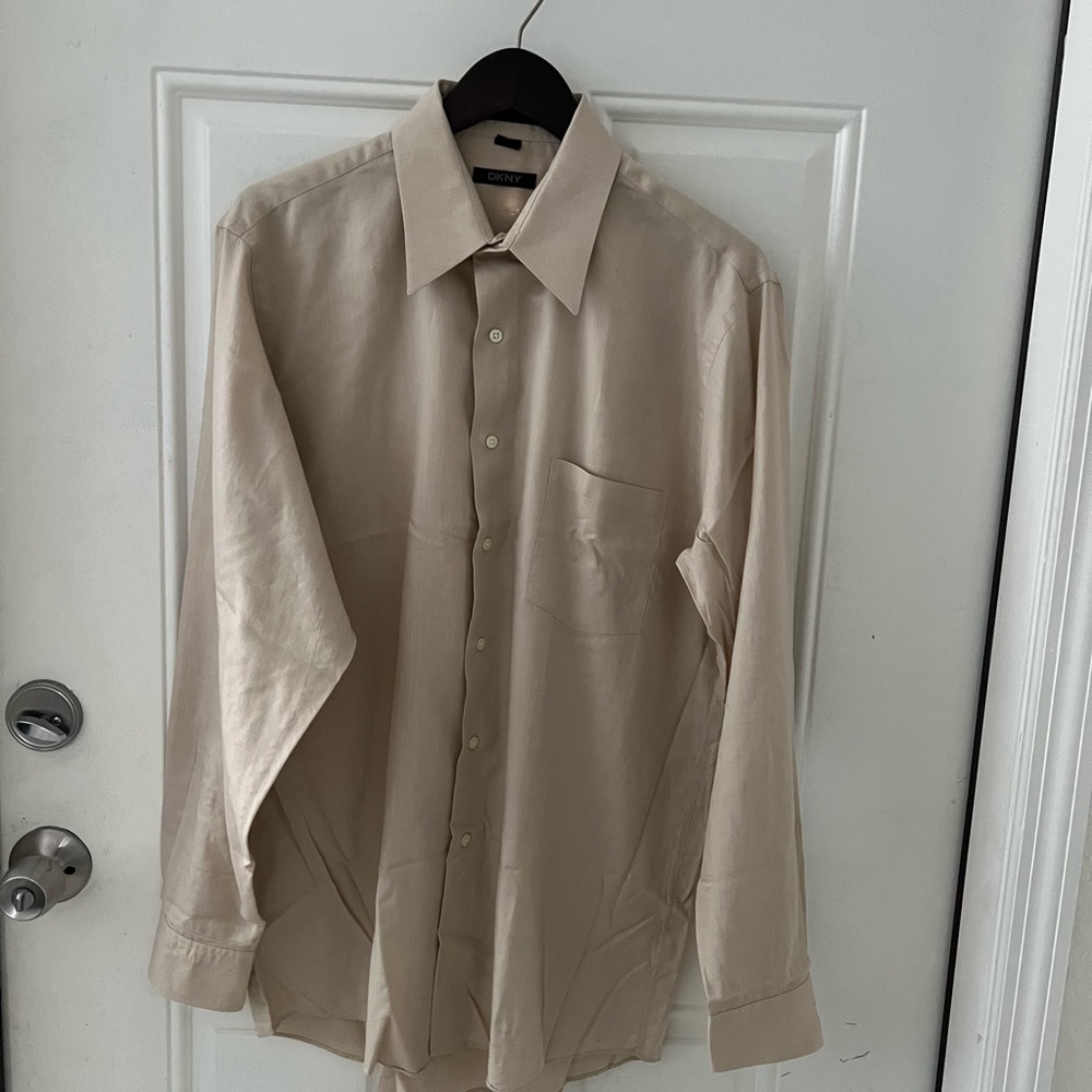 Beige Button-Up Shirt
